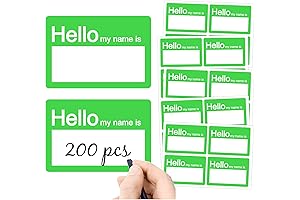 Start With Hello, 2 x 3 Inch Name Stickers