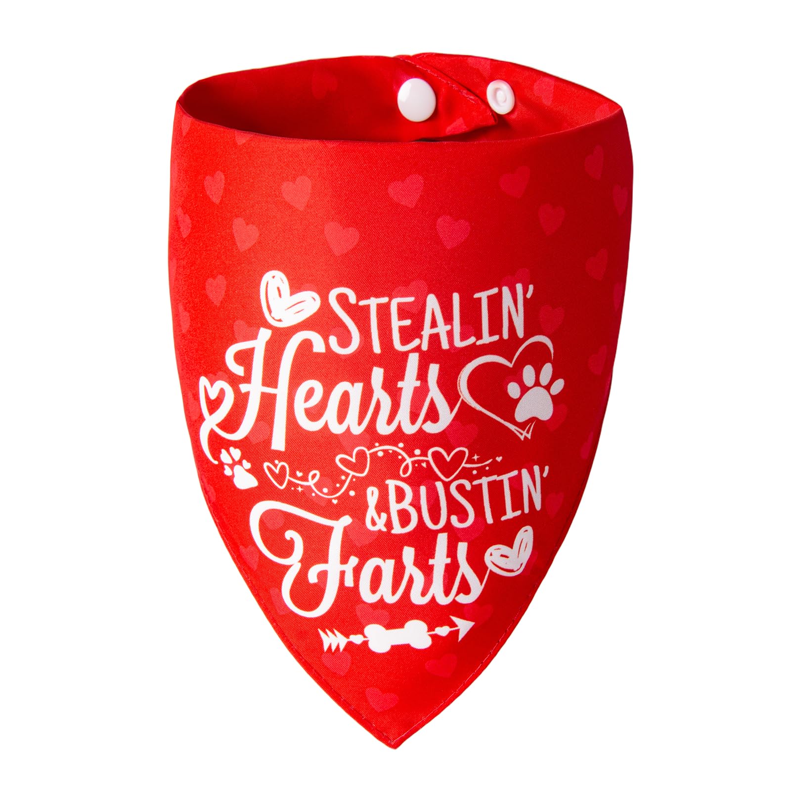 ICEMOOD Reversible Bandana for Dogs Valentine's Day - 2 in 1 Costume Bandana with Cute Lettering & Heart Pattern, 1 Pack with Press Stud for Medium & Large Dogs (About 13-34 kg) โ image 1