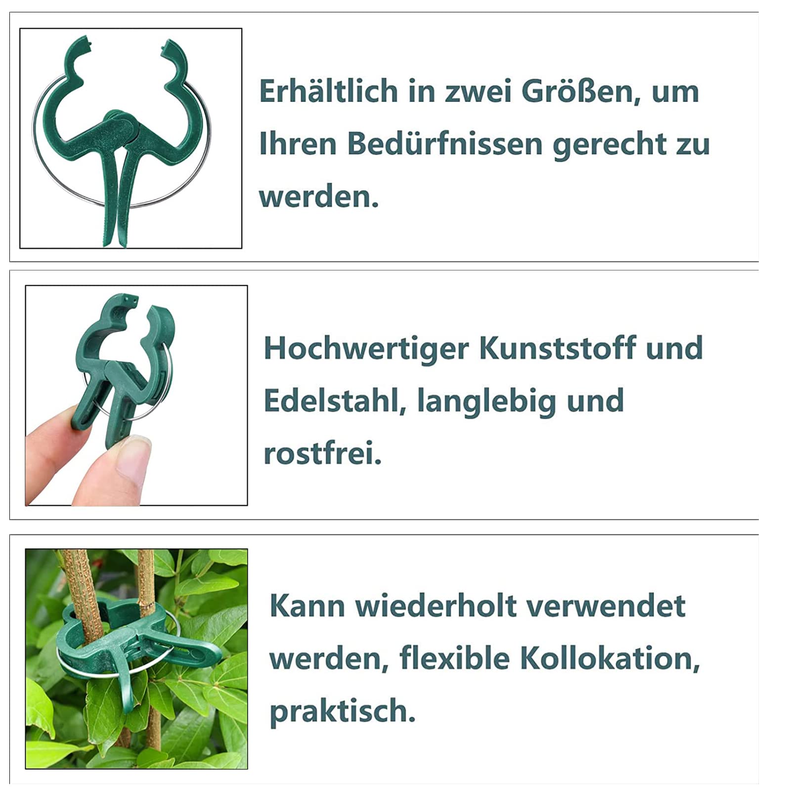 50 Stück Pflanzenclips – Rankhilfen Für Tomaten, Gurken, Rosen & Kletterpflanzen
