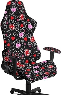 Boatee Ladybug Gaming Chair Cover 4 Pieces Easy to Install Gaming Chair Accessories with Armrest Covers Include Backrest, Seat and Armrest Home Decor