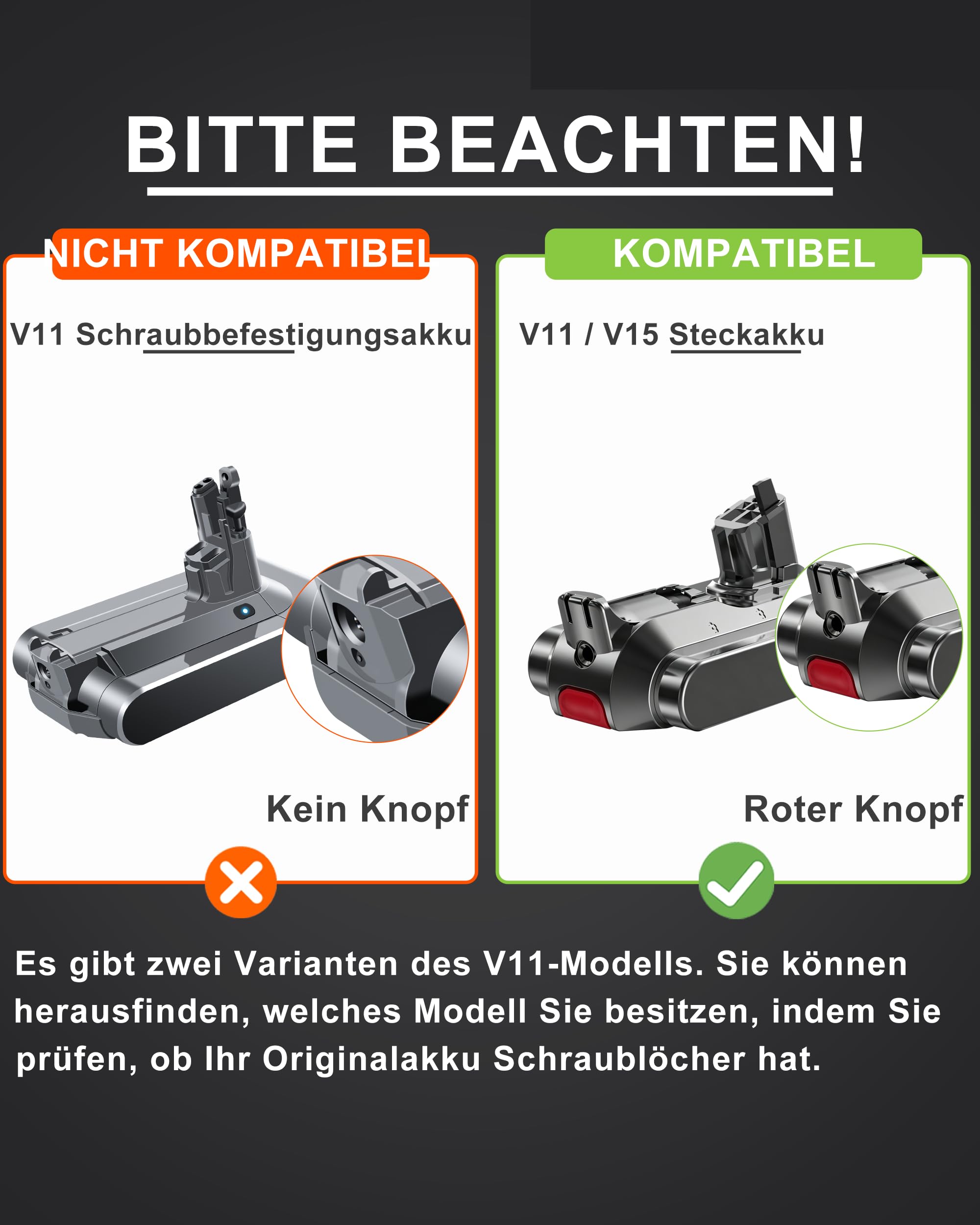 DTK Professional Ersatzakku für Dyson V11&V15, passend V11 SV15, SV17, SV28 & V15 SV22, SV47, Kompatibel Torque Drive, Fluffy, Animal Extra, Absolute, Absolute+, Complete(Nicht SV14&Outsize SV16/29)