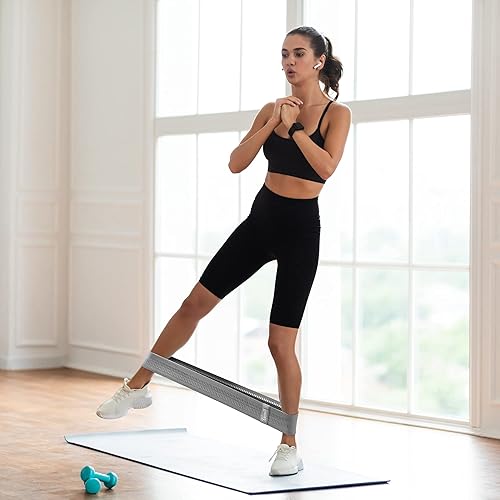 Miniatura 6 de GYMILK Bandas de resistencia, bandas de ejercicio para glúteos y parte inferior del cuerpo, juego de 3 bandas de tela para glúteos