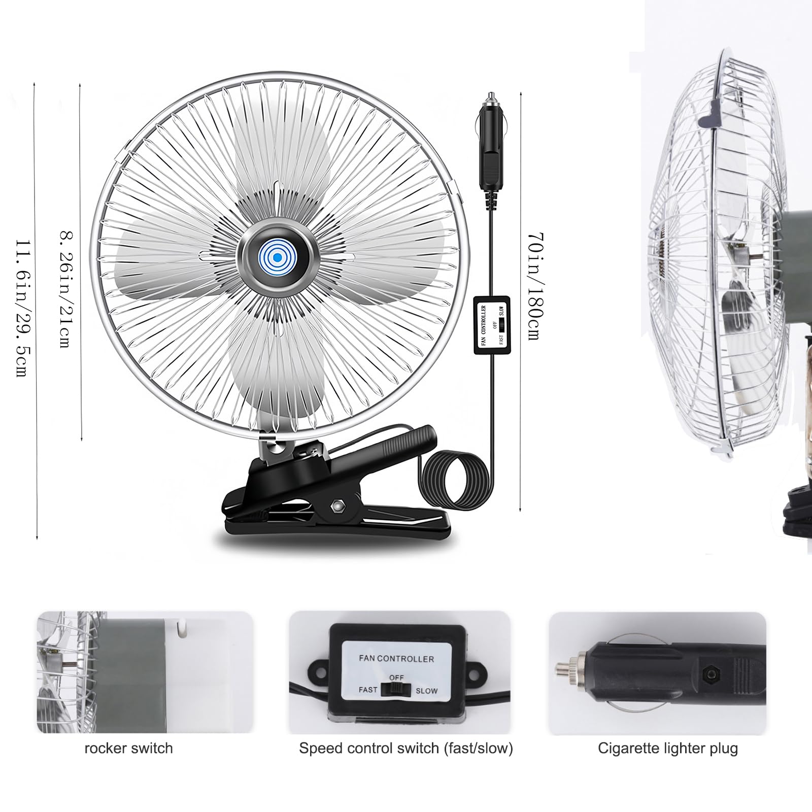 car fan plugs into cigarette lighter Amazon.com: 12V Cigarette Lighter Fan,8