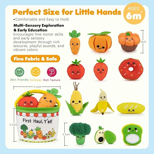 Miniatura 8 de Montessori - Juguetes sensoriales para bebés de 6 a 12 a 18 meses, My First Shopping Trip, juguetes sensoriales para bebés con clasificación de