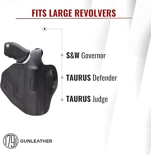 Miniatura 3 de 1791 GUNLEATHER Funda para juez de Taurus, funda de cuero para romper el pulgar se adapta a Taurus Judge Public Defender y SW Governor. Funda de