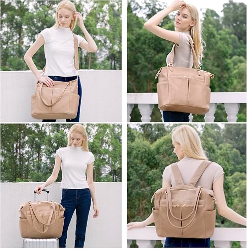 Miniatura 5 de MOMINSIDE Bolsa de pañales Tote Mini Bolsa de pañales Pequeña Bolsa de pañales Monedero Mochila de pañales de cuero, Bolsa de bebé de viaje Bolsa de