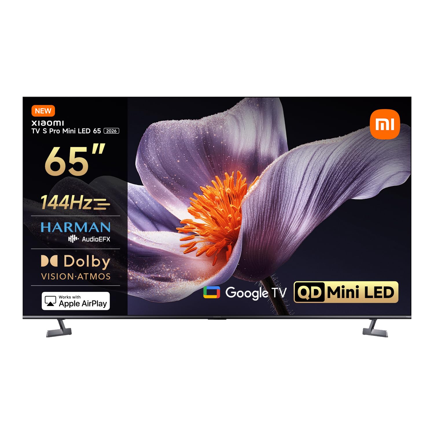 XIAOMI TV S Pro Mini LED 65,smart tv,4k QLED,144Hz Google TV,HDR 10+, Tuner DVB-C/S/S2/T/T2,MEMC,Dolby Vision,Dolby Atmos,DTS-X,Harman AudioEFX，Integrazione Alexa, Airplay2
