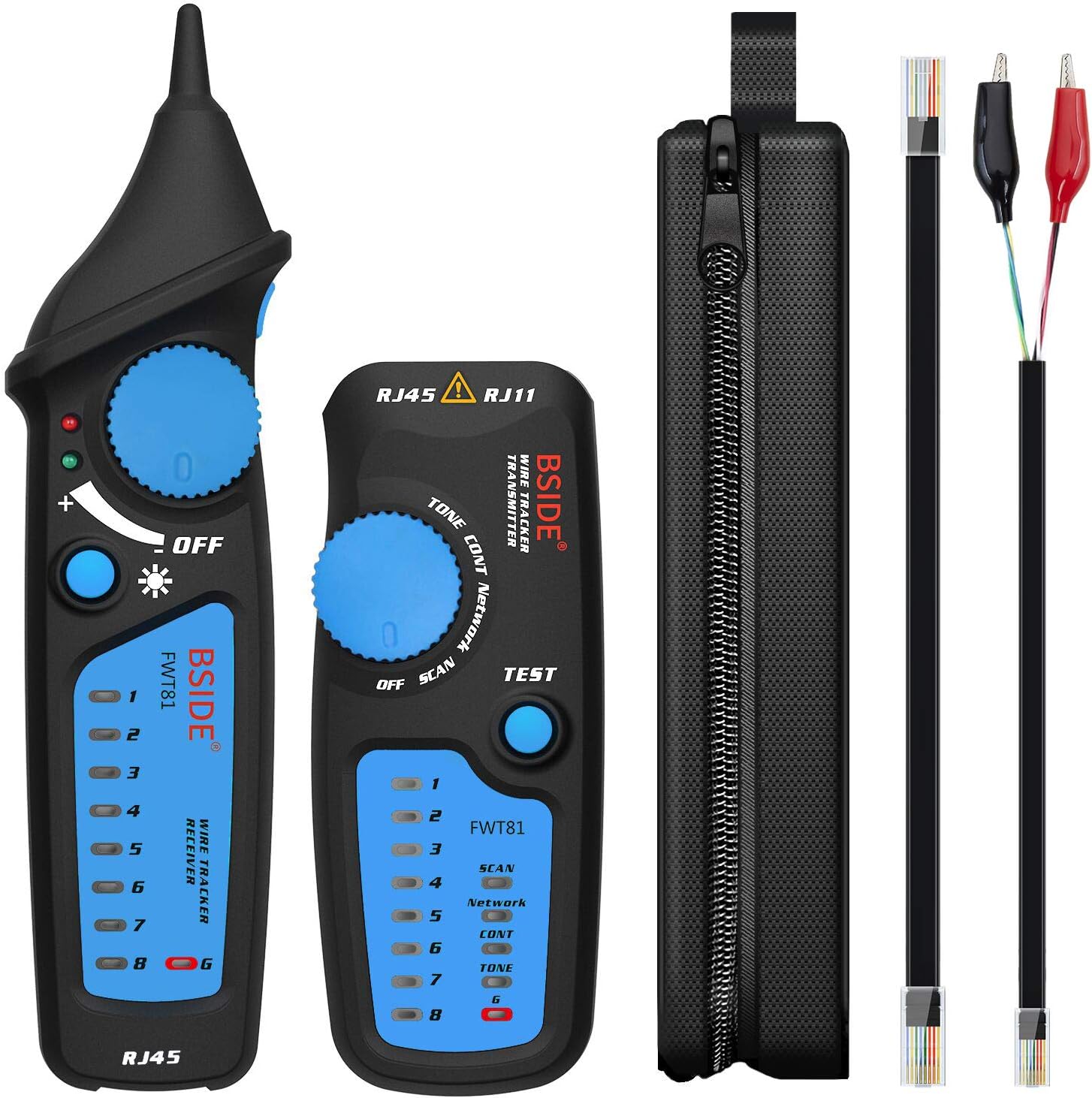BSIDE FWT81 Cable Tracker RJ45 RJ11 Telephone Line Network LAN TV Wire Finder Tester