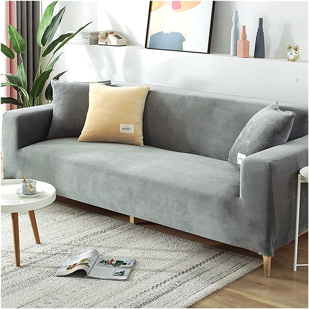 MGEMJMJ Sofa Sofaslip,Living Room Velvet Sofa Cover Thickened Modular Sofa Cover Elastic Cover Sofa Cover(Size:2 seats (145-185cm),Color:H)
