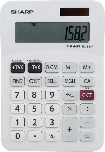 Sharp EL331FB 10 Digit Display Calculator, White
