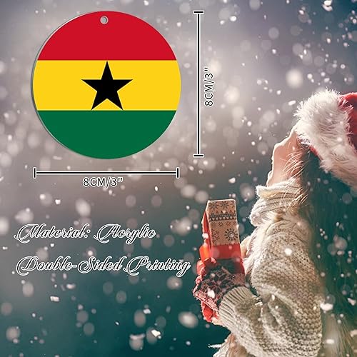 Miniatura 2 de Bandera de Ghana, adornos de Navidad, bandera nacional, decoraciones de Navidad, regalo de Navidad, adorno acrílico de Navidad, decoración de árbol