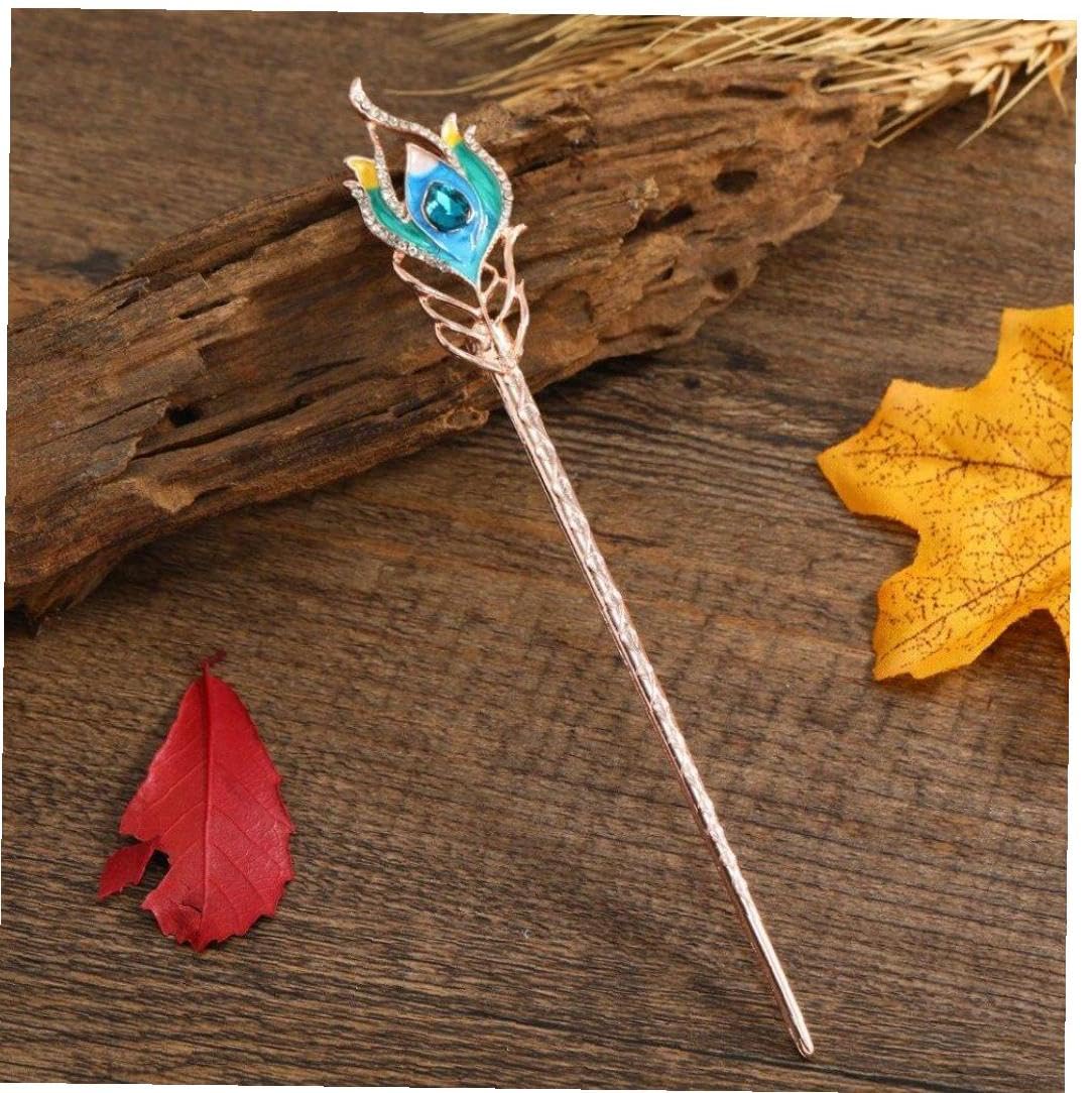 木製ヘアコーム 孔雀と花の彫刻*5 Amazon.co.jp: 中華風ヘアスティック ラインストーンヘア箸孔雀