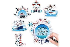 6PCS Our First Cruise Large Door Decorations Cruise Anchor Refrigerator Magnets