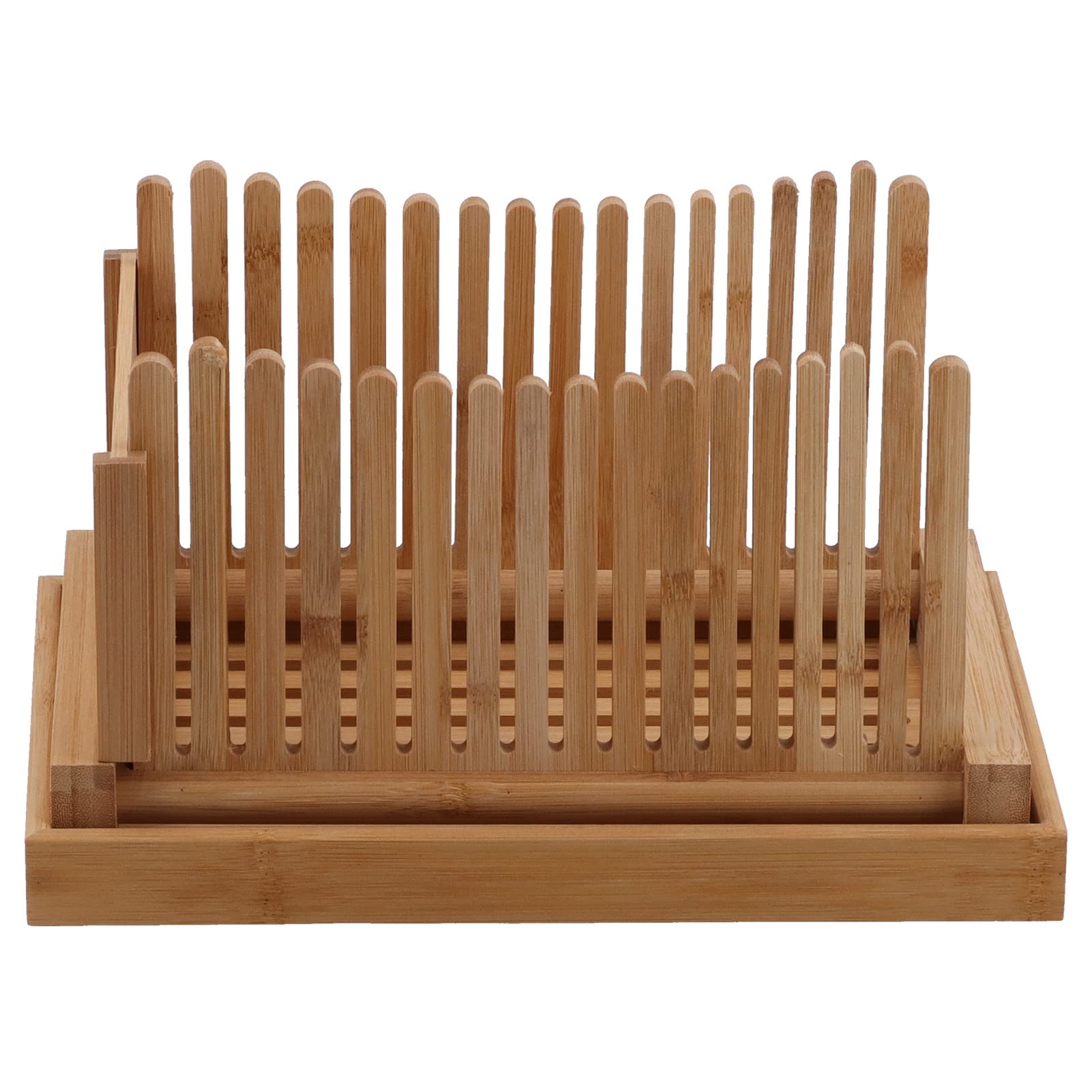 Nikou Cortador de pan, máquina de rebanar tostadas ajustable plegable de ABS, acorde de cocina para pan casero, incluye tabla de cortar pan y guía de rebanado, ideal para panadería casera