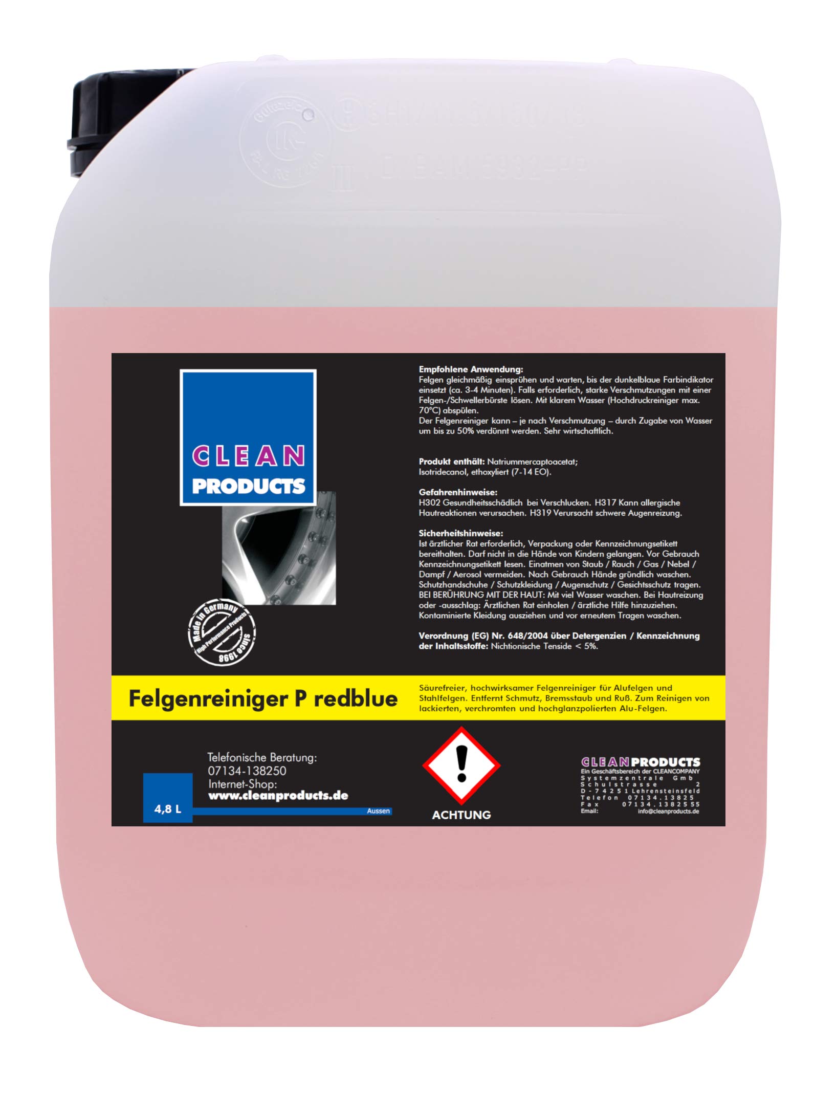 Wheel rim cleaning P CLEANPRODUCTS redblue 5 kg in Fertigprodukt Cleanbag-Acid-FREE and highly efficient for Aluminium Rims and Wheel rim cleaning Stahlfelgen. reliably removes dirt, dust and brake Ruß. for Cleaning of Varnished, Chrome-Plated and highly polished aluminium Felgen. the Perfect rim cleaning, Wheel-Care.