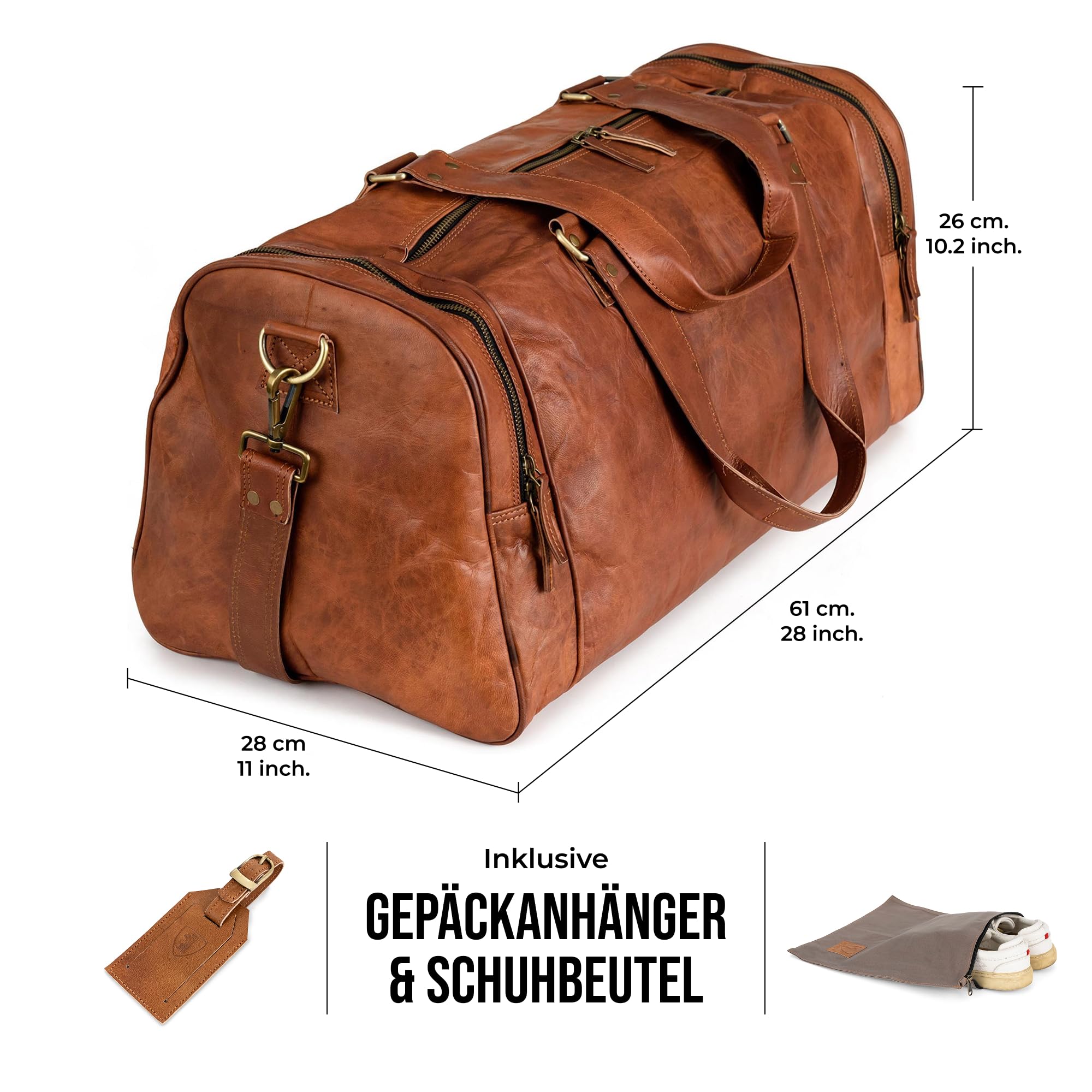 Berliner Bags Vintage Reisetasche Bergen Leder Weekender Damen Herren