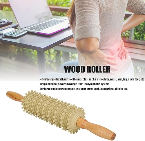Miniatura 3 de Rodillo de masaje de terapia de madera, rodillo de masaje hecho a mano, rodillo de masaje de tejido profundo para liberación de tensión, reducción