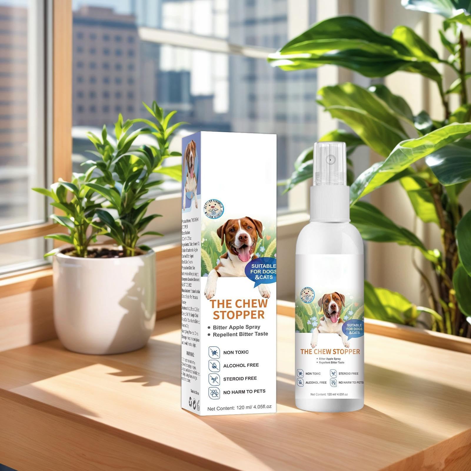 Spray anti-pipi pour chien | 120 ml pour chat – Aide au comportement pour l'urine, les déjections canines, meubles, tapis, maison, chiot, marquage, toilettes, aboiements, camping