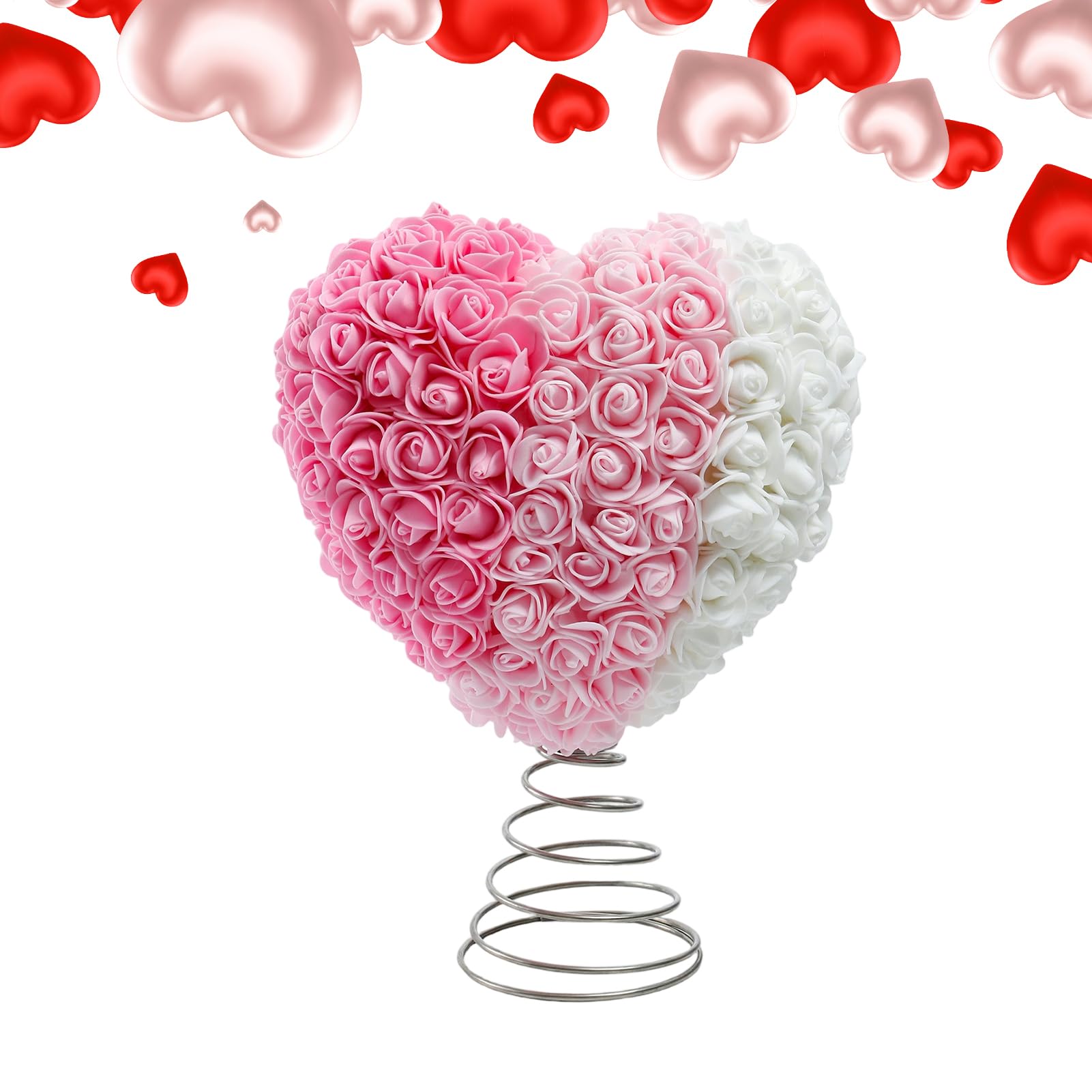 Árbol de San Valentín con rosas artificiales de peluche rojo de 15x6x22,5 cm