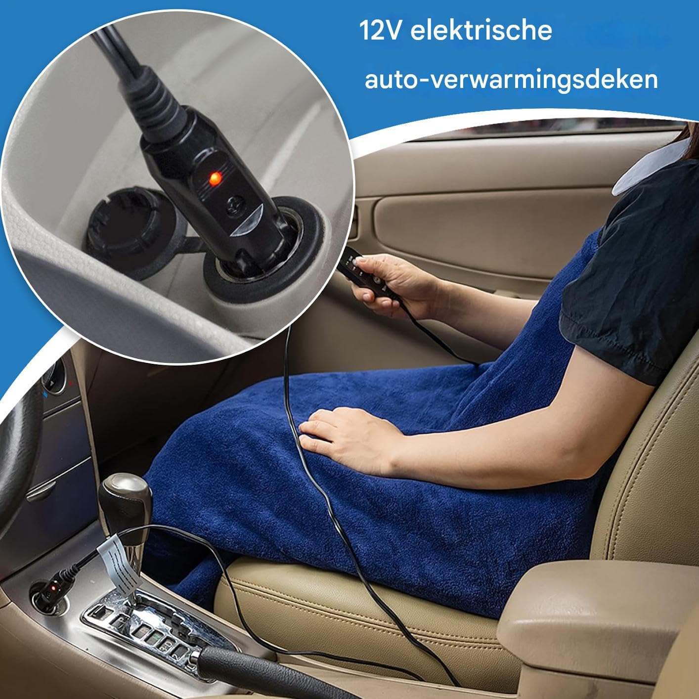 Coperta Riscaldante Per Auto Biancheria Da Morbida E Portatile Per Inverno | 12V Coperta Elettrica Riscaldante Per Auto Per Uomini Donne Adulti Anziani Campeggio Viaggi Stradali Uscite
