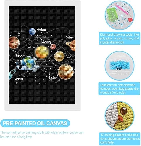Miniatura 3 de Solar System Diamond Art Painting Kits Full Square Drill DIY Picture Art Crafts for Home Wall Decor