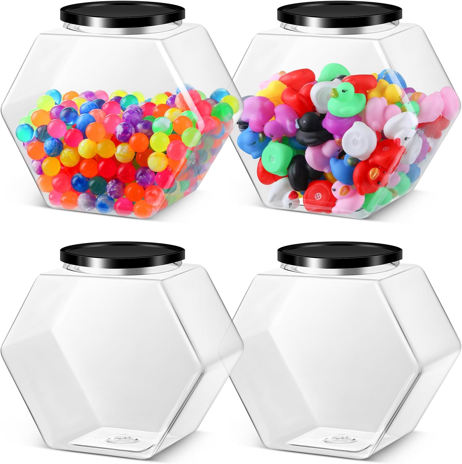 Sunnyray 6 Pcs 85 oz Clear Candy Cookie Jar Set Slanted