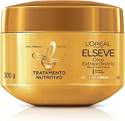 L'Oréal Paris Elseve Óleo Extraordinário Máscara Capilar, Nutrição Profunda e Brilho Excepcional, Enriquecida com Micro-Óleos, Reconstrói Fios Secos e Sem Vida, 300g
