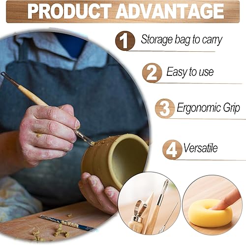 Miniatura 4 de LINPHCEY 40Pcs Clay Sculpting Tools Set Perfect for Polymer Air Dry Modeling Clay Beginners & Professionals Ideal for DIY Pottery & Ceramics Tools