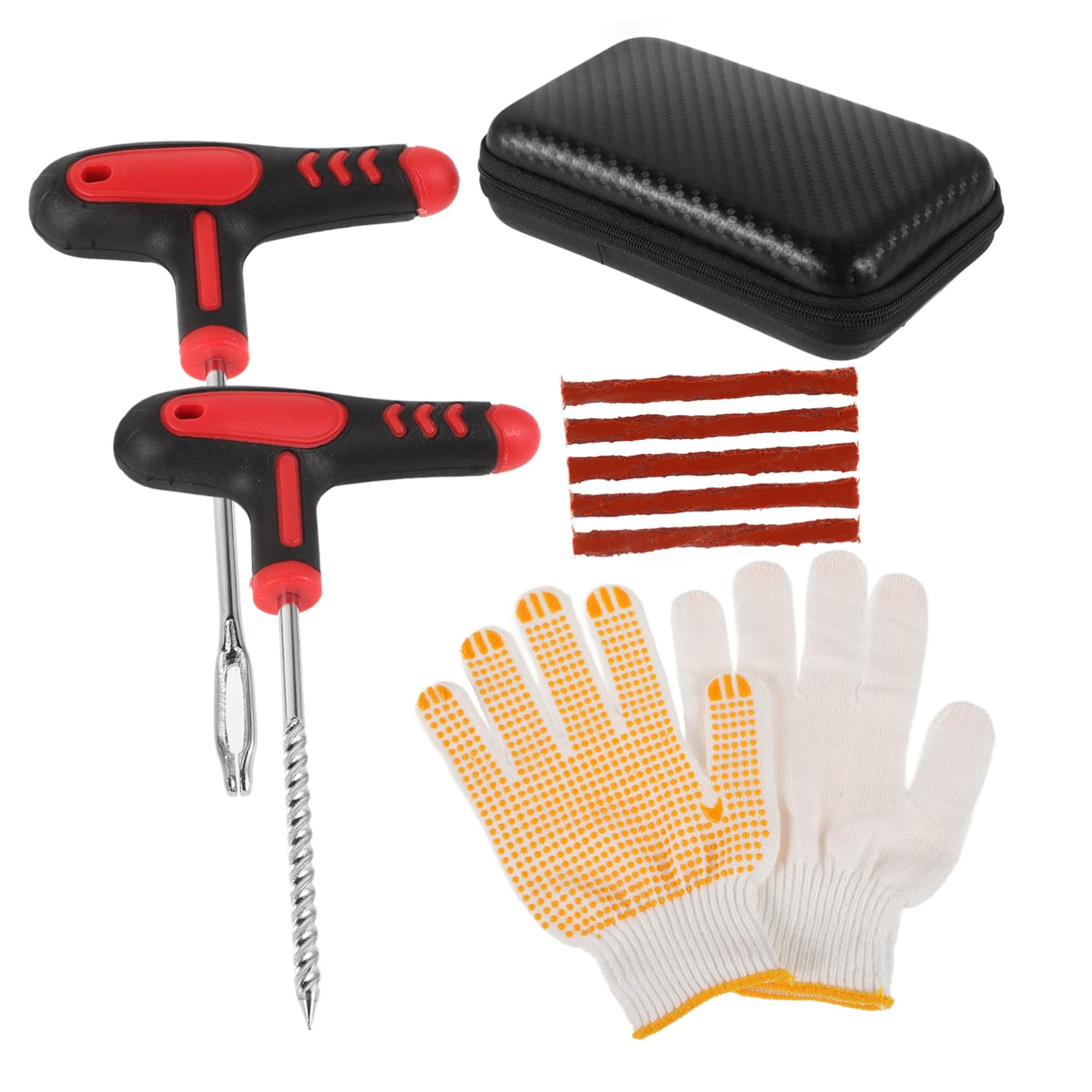 Cabilock 1 Set Tire Repair Kit Tire Patch Kit Tire Plug Kit Tire Repair Tools Tire Plugs Tire Plug Tool Tire Repair Plugs Tire Puncture Repair Kit Tubeless Tire Strips Rubber