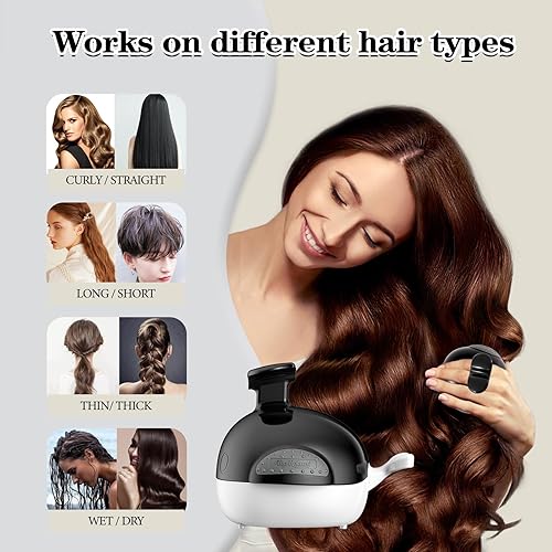 Miniatura 6 de Cepillo masajeador de cuero cabelludo, diseño de ballena mejorado con cerdas de silicona suaves y parte inferior de drenaje, masajeador de cabeza de