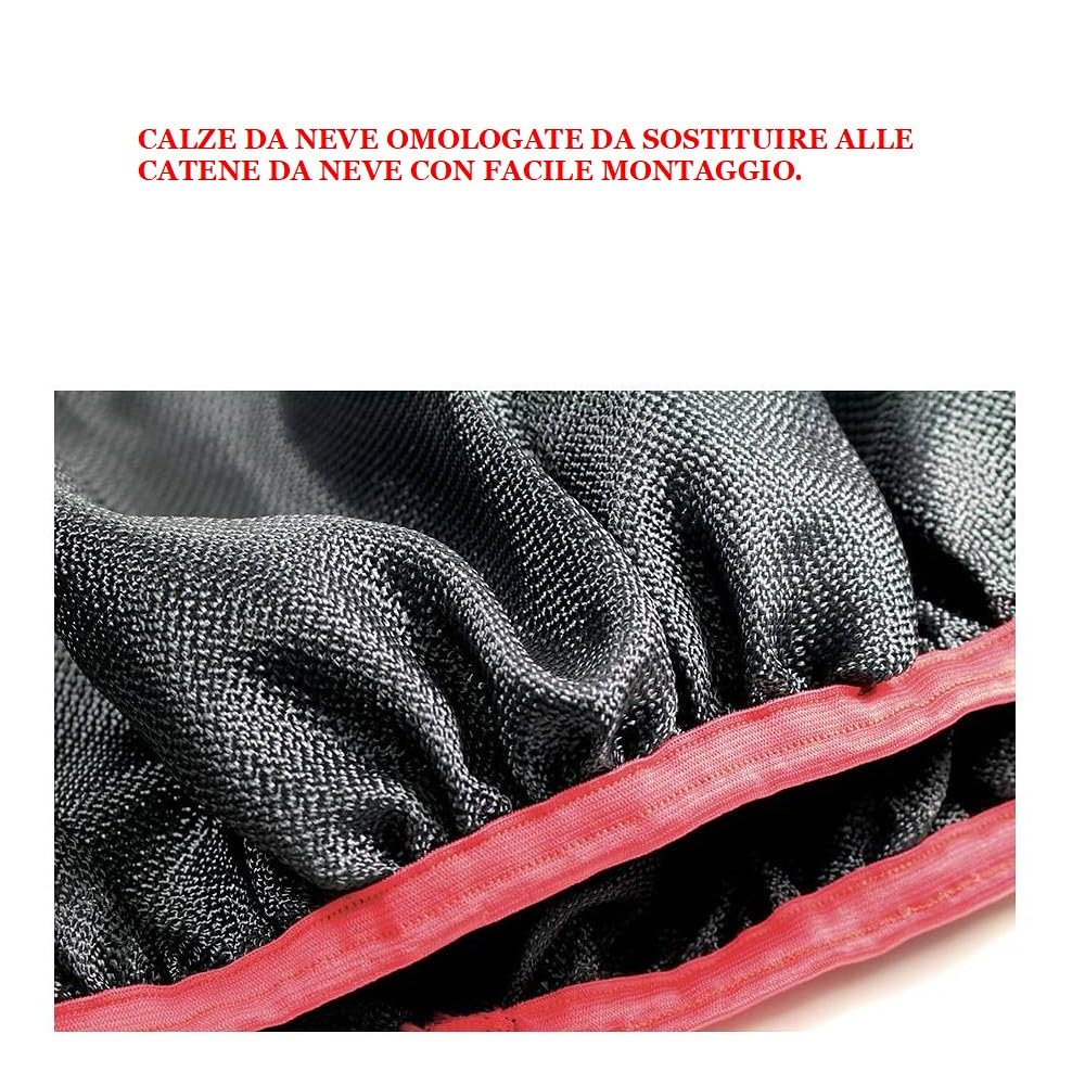 CALZE DA NEVE PER GOMME AUTO PNEUMATICO RUOTA 205/45R17 CALZA PER NEVE GHIACCIO OMOLOGATA MISURA M (68072) COPPIA DI CALZE PER RUOTE MOTRICI AUTO VETTURE PROVVISTE DI SISTEMA ABS