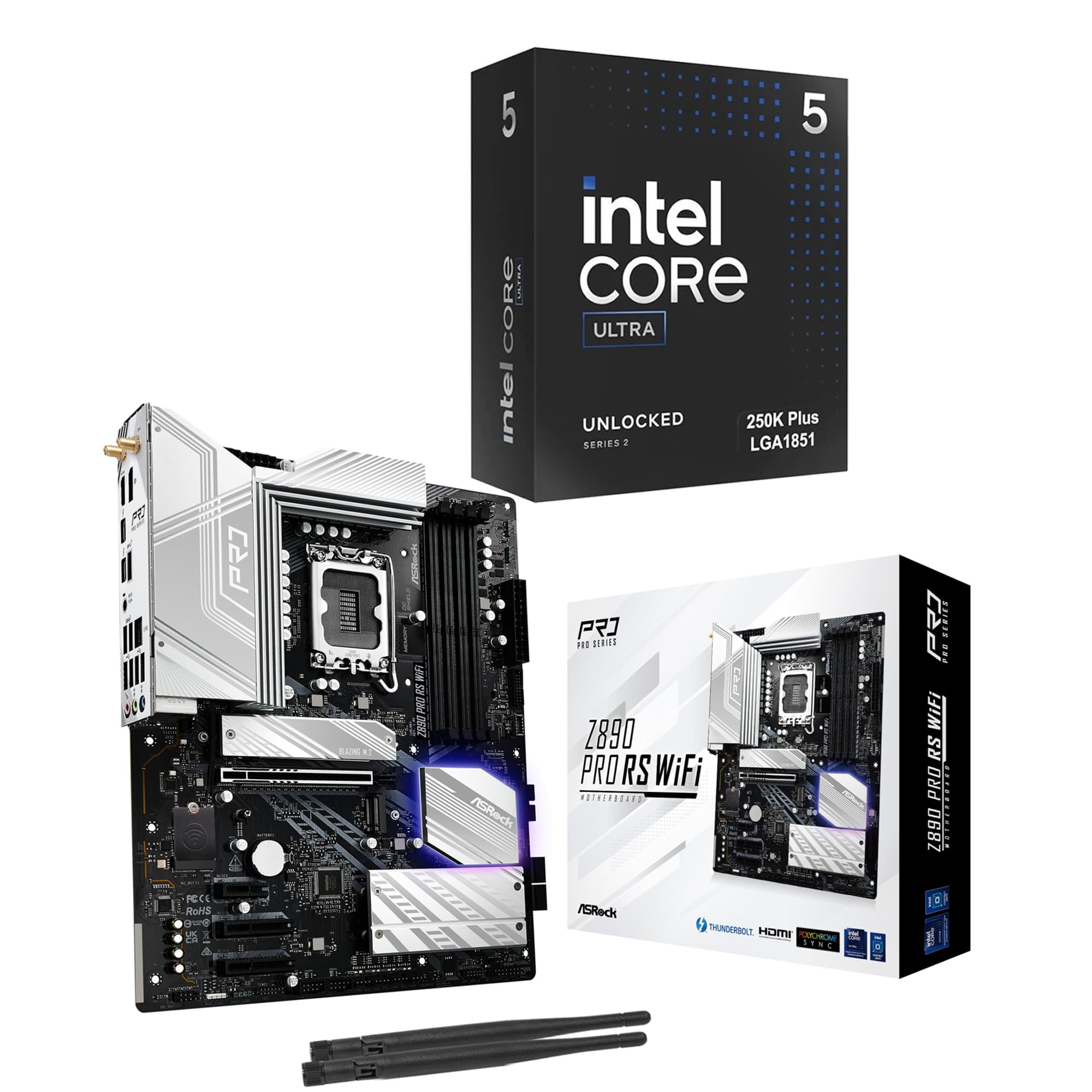 Micro Center Intel core Ultra 5 250k Plus Bundle w/Asrock Z890 PRO RS WiFi | CPU Motherbo…