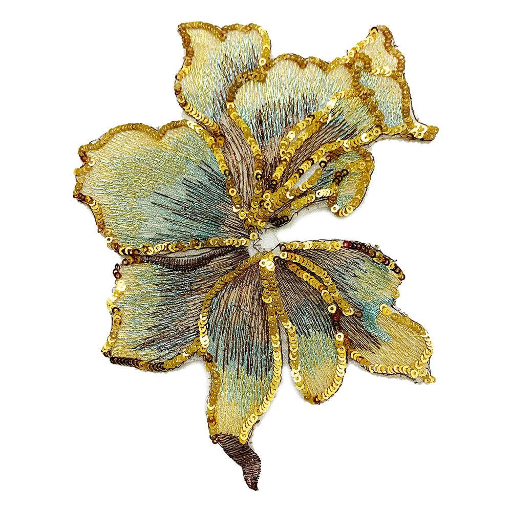 Optxzn 1Piece Squins Flower Applique Sew On Lace Patches Repair