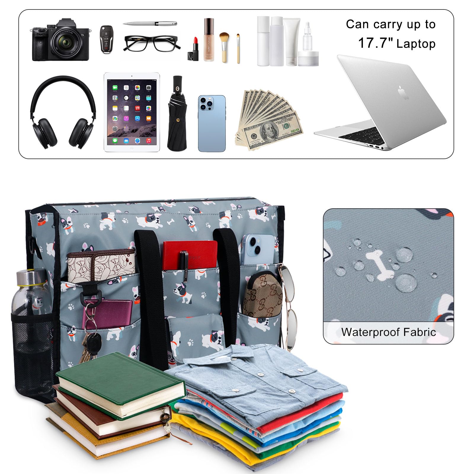 HUA ANGEL Borsa da Viaggio Donna Grande con tasche multiple Borsa Mare Donna XXL Famiglia Capacità Borse Tote per Weekender Sportiva Fitness Spiaggia