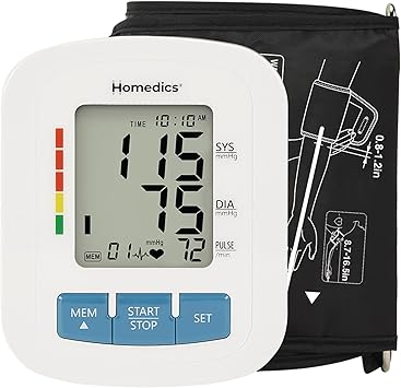 homedics أعلى الذراع 300 سلسلة مراقبة ضغط الدم ، عملية سهلة بلمسة واحدة ، كاشف ضربات القلب غير المنتظم ، نتائج دقيقة