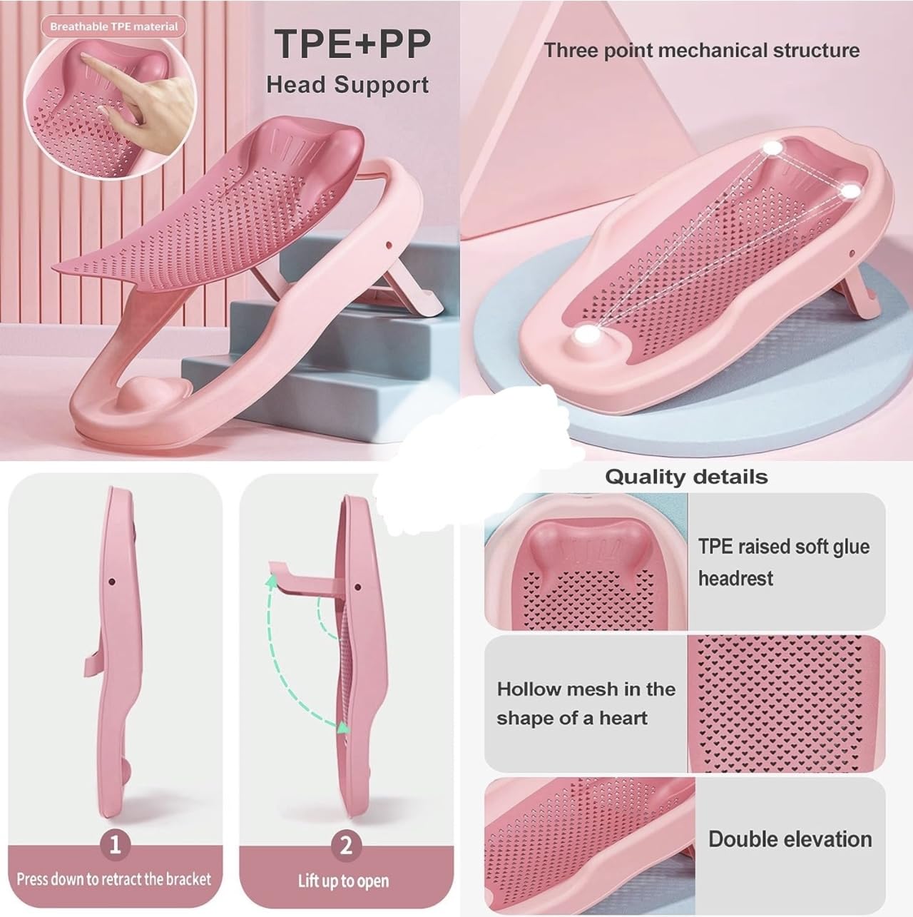 Richtots Premium Folding Baby Bath Tub For Newborn Babies Bather