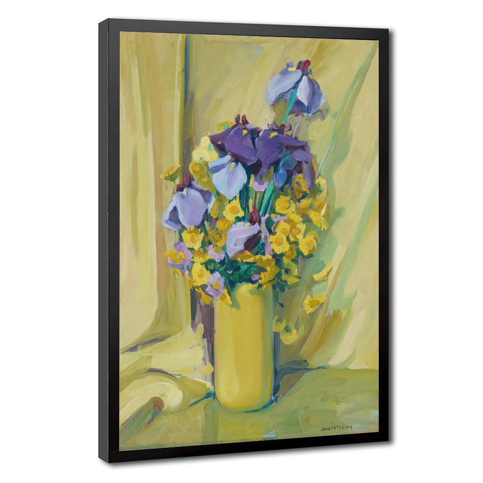 WCYB Jane Peterson Floral Irises, Daisies, Aster Giclée Prints Posters Canvas Deco Paintings Wall Art For Office Hangable Frame 12" L X 18" W