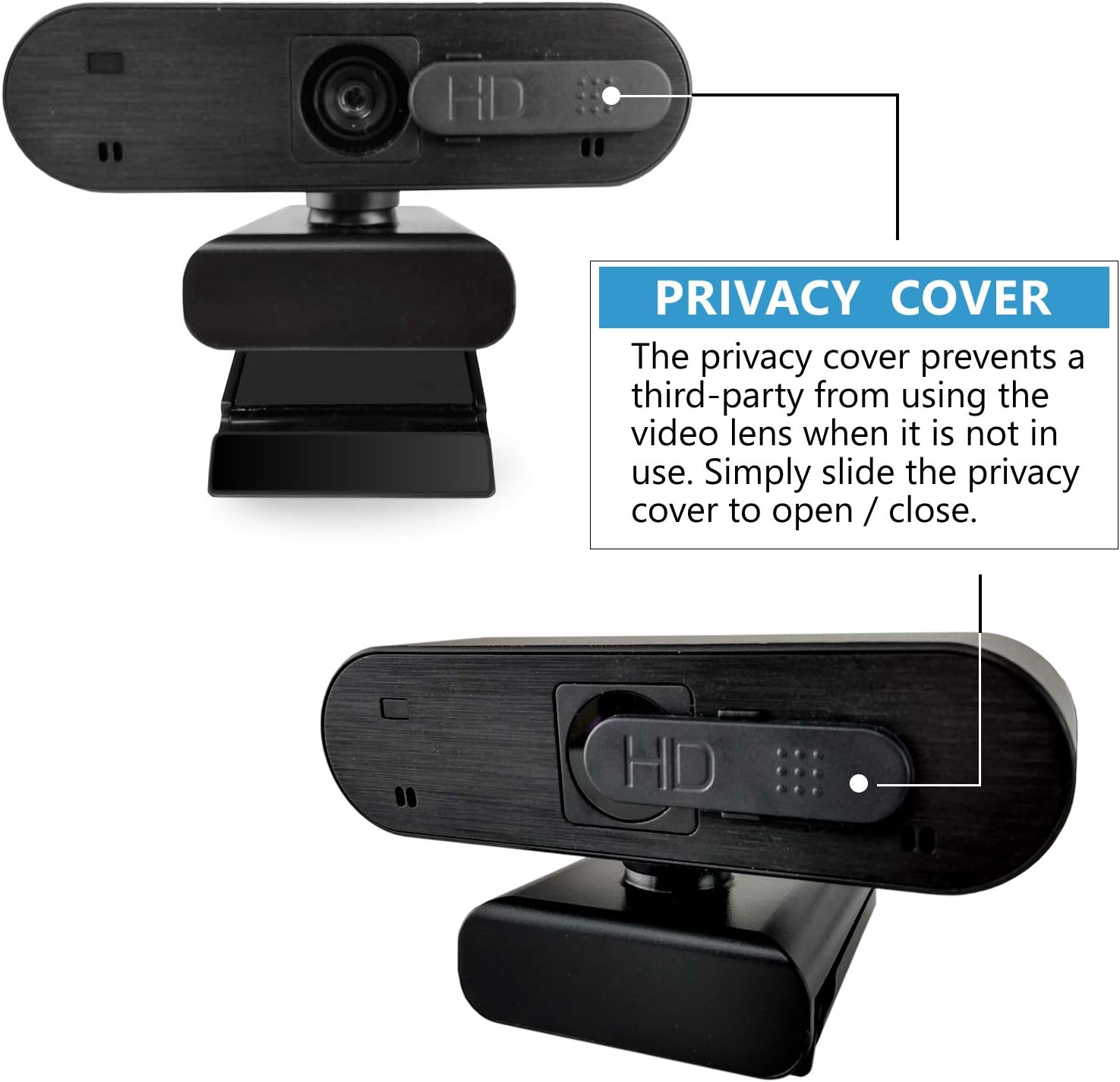 ELECOM Full 1080P Webcam 30FPS with Built-in Microphone Advanced Auto-Focus Privacy Cover for PC Desktop & Laptop (WEBCAM-101BK)