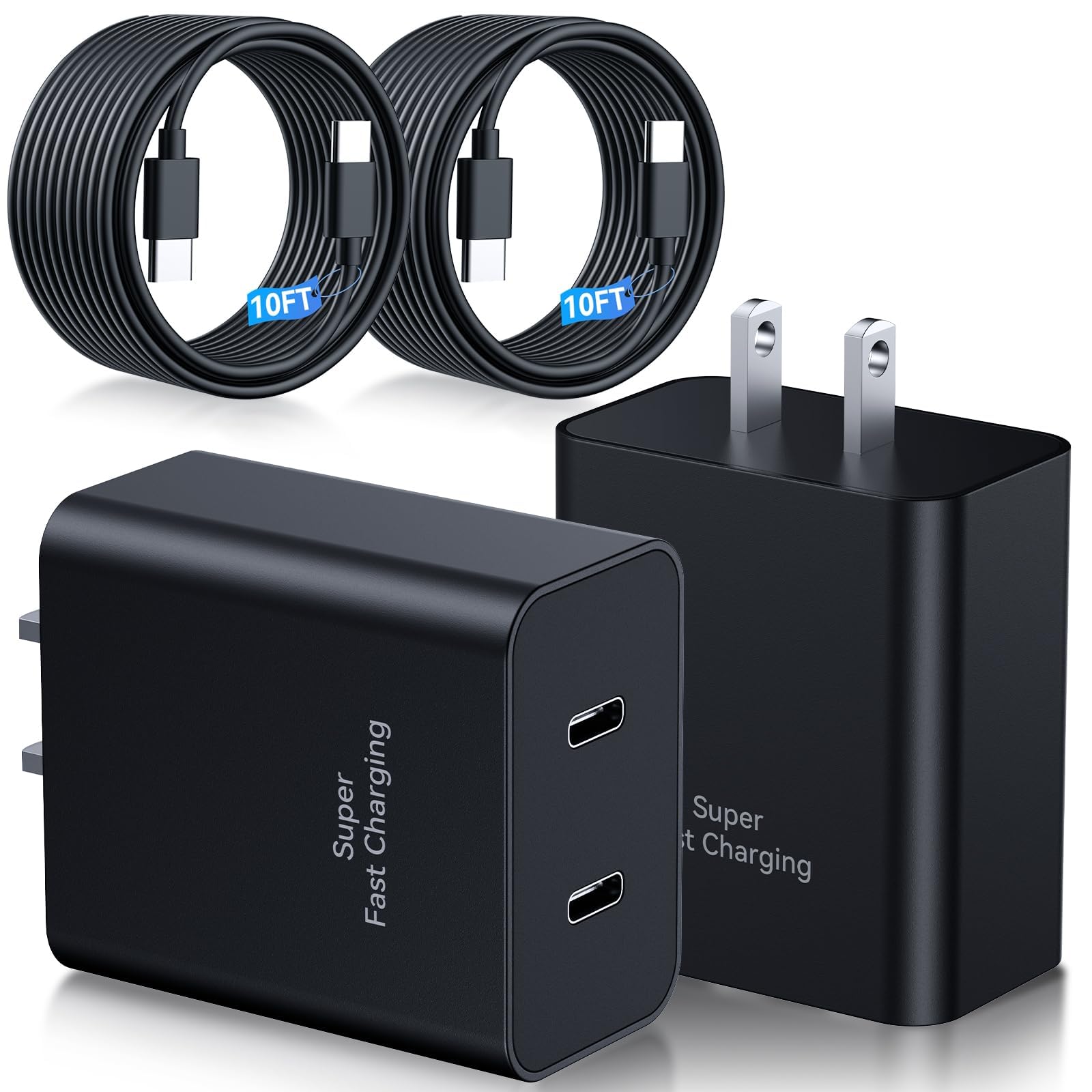 Samsung Charger Fast Charging,45W Dual USB C Samsung Android Phone Charger Black