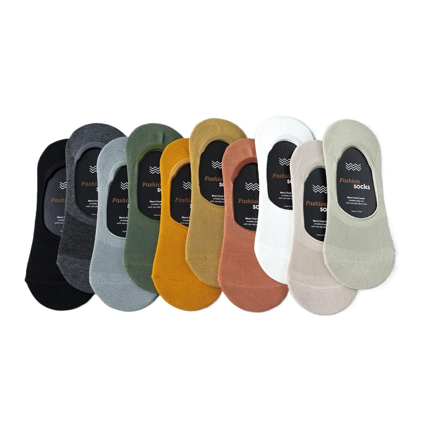 Hwjfdc Men's Green1 No Show Socks 5Pairs Cotton Socks Super Invisible Ankle Socks Summer Casual No Show Socks Boat Socks Man(Green1)