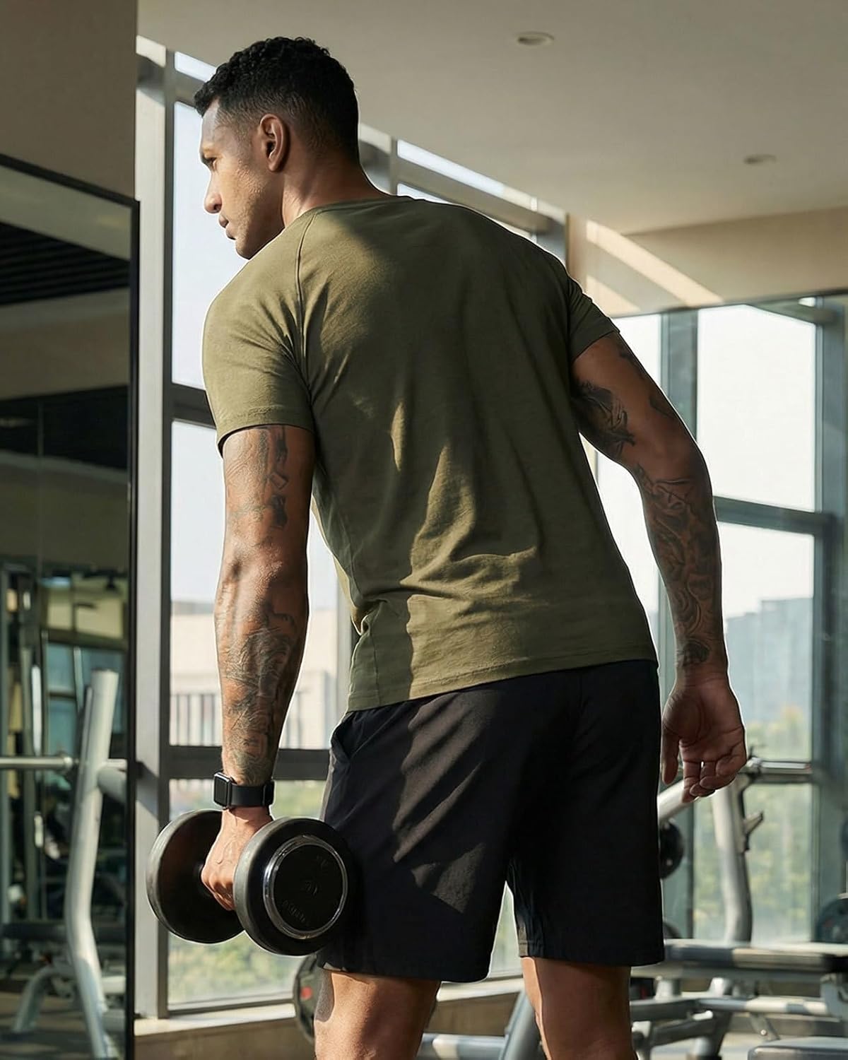 Men's V Neck T Shirts Athletic Short Sleeve Casual Lightweight Workout Performance Hiking Tee Top - Image 4