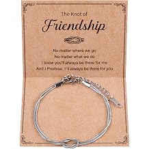 Mikovivi Love Knot Friendship Bracelets, Stainless Steel Silver Friend Bracelet Infinity Tie The Knotted Jewelry Friendship Gifts for Friends Birthday & Christmas Festival for Women Friend