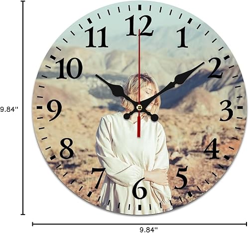 FGHJ Reloj de pared personalizado, diseño de tu propia foto, texto, logotipo, silencioso, sin tictac, reloj digital con foto para dormitorio, sala