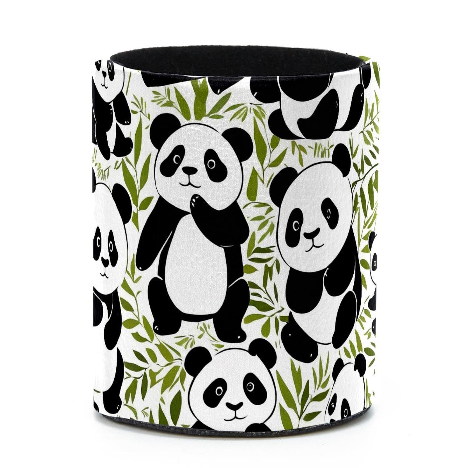 VAPOKF Round Pencil Holders for Desk, Cute Panda Pen Holders Pen Pot Makeup Brushes Storage Desktop Stationery Supplies Organiser for Home Office