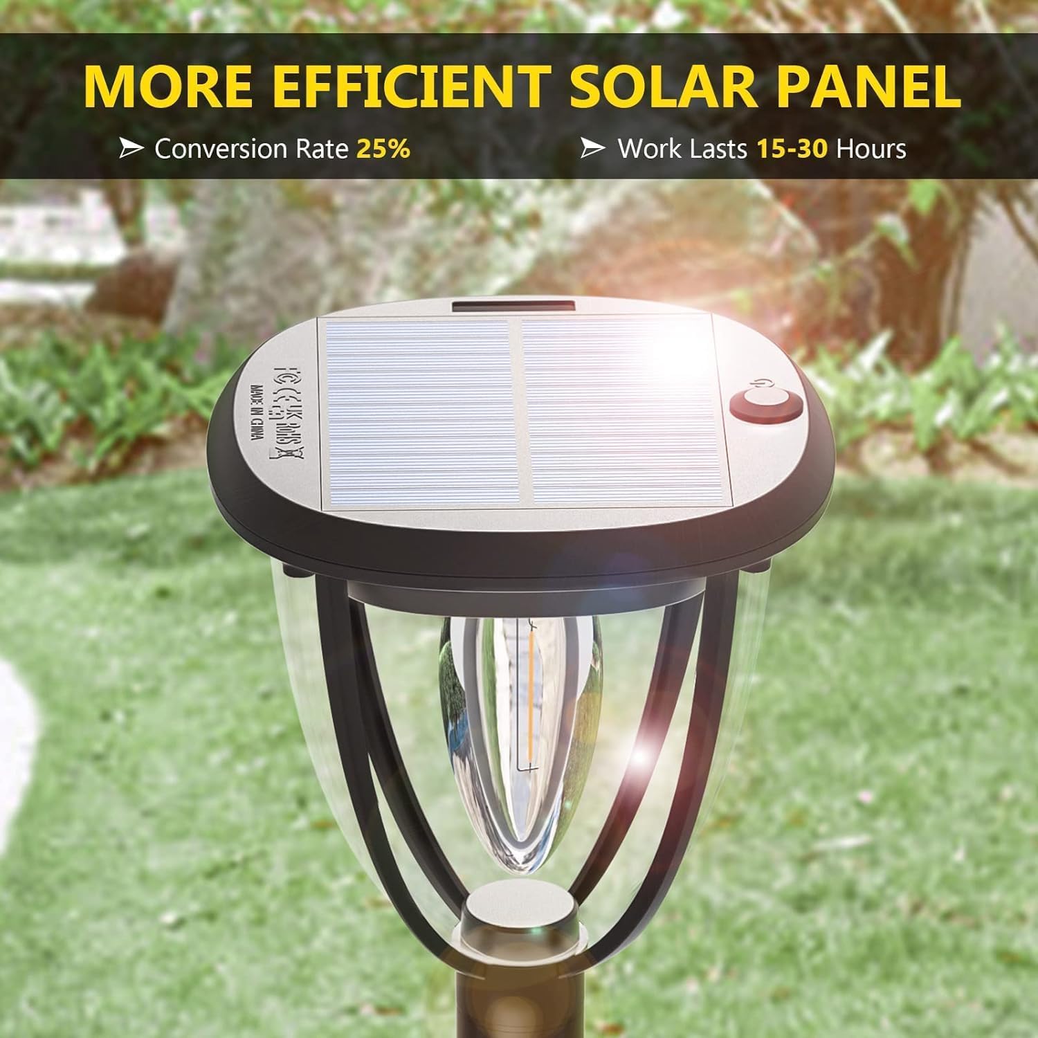 HomaVida Luci Solari Esterno, Lampade Solari a Led da Esterno con 2 Modalità, IP65 Luce Solare LED Esterno, Illuminazione Solare da Parete per Cortile, Recinzione, Corridoio, Balcone (2 pezzi)