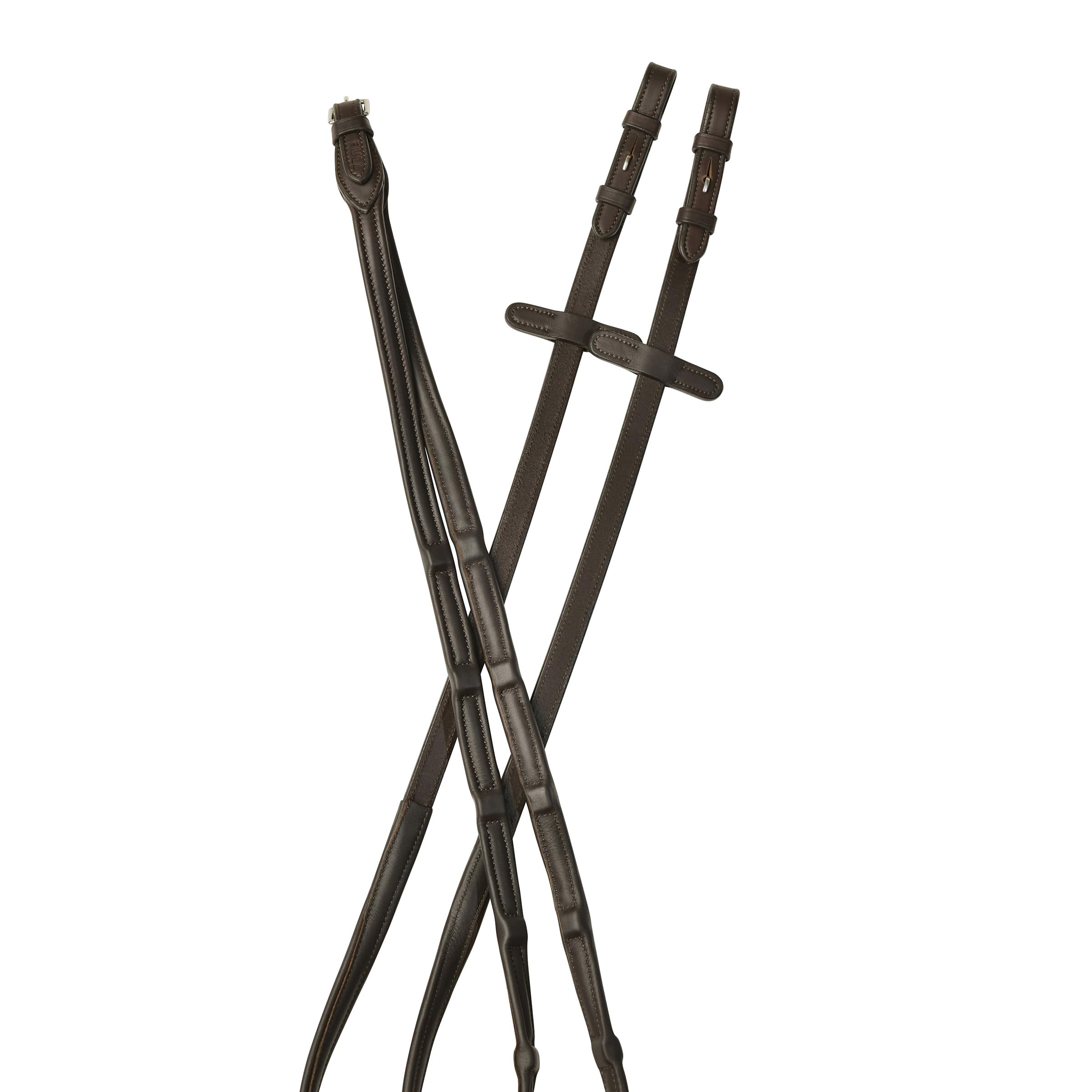 Collegiate ComFiTec Opulux Leather Reins, Dark Brown, 54"