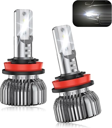 2 bombillas LED antiniebla H11H8H9 para automóvil, 6000 K, ultra brillante, sellado, impermeable, disipación de calor eficiente, reemplazo de