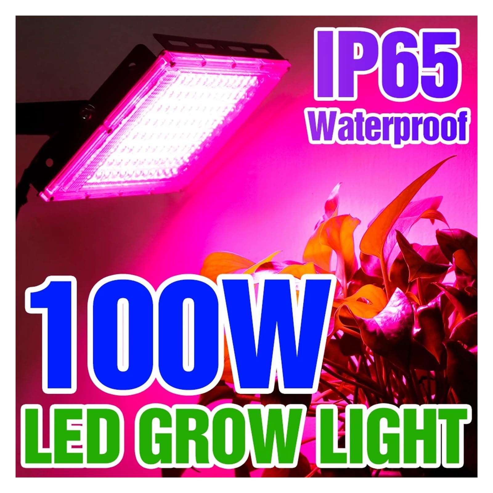 Lámpara de cultivo, Luz Led for cultivo de plantas, lámpara hidropónica de espectro completo, fitoamplificadores LED, luz for invernadero, semillas, iluminación for cultivo de flores, 50W, 100W(100W)