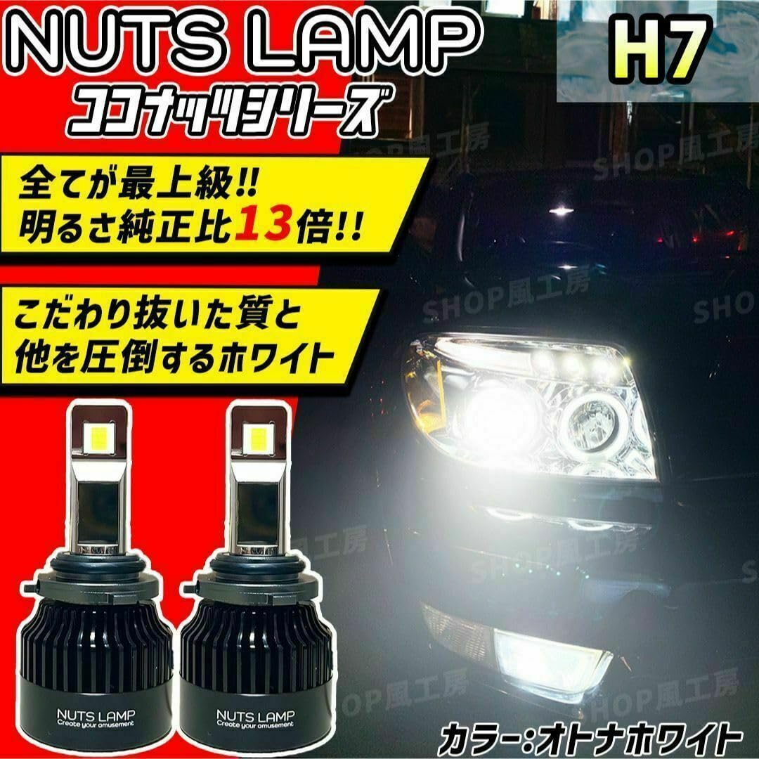 車 H7 ヘッドライト フォグランプ LED ホワイト NUTSLAMP 車 H7 ヘッドライト フォグランプ LED ホワイト NUTSLAMP 【公式通販】