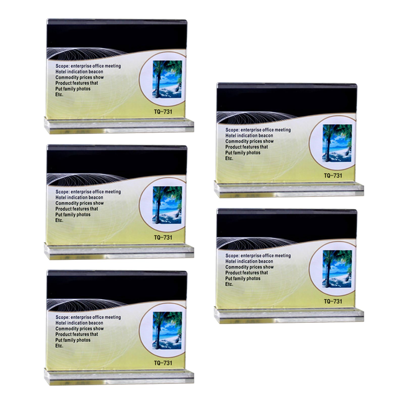 Psdndeww 5 Pcs Acrylic Sign Holder Clear Sign Display Holder Display Stands Table for Store Restaurant